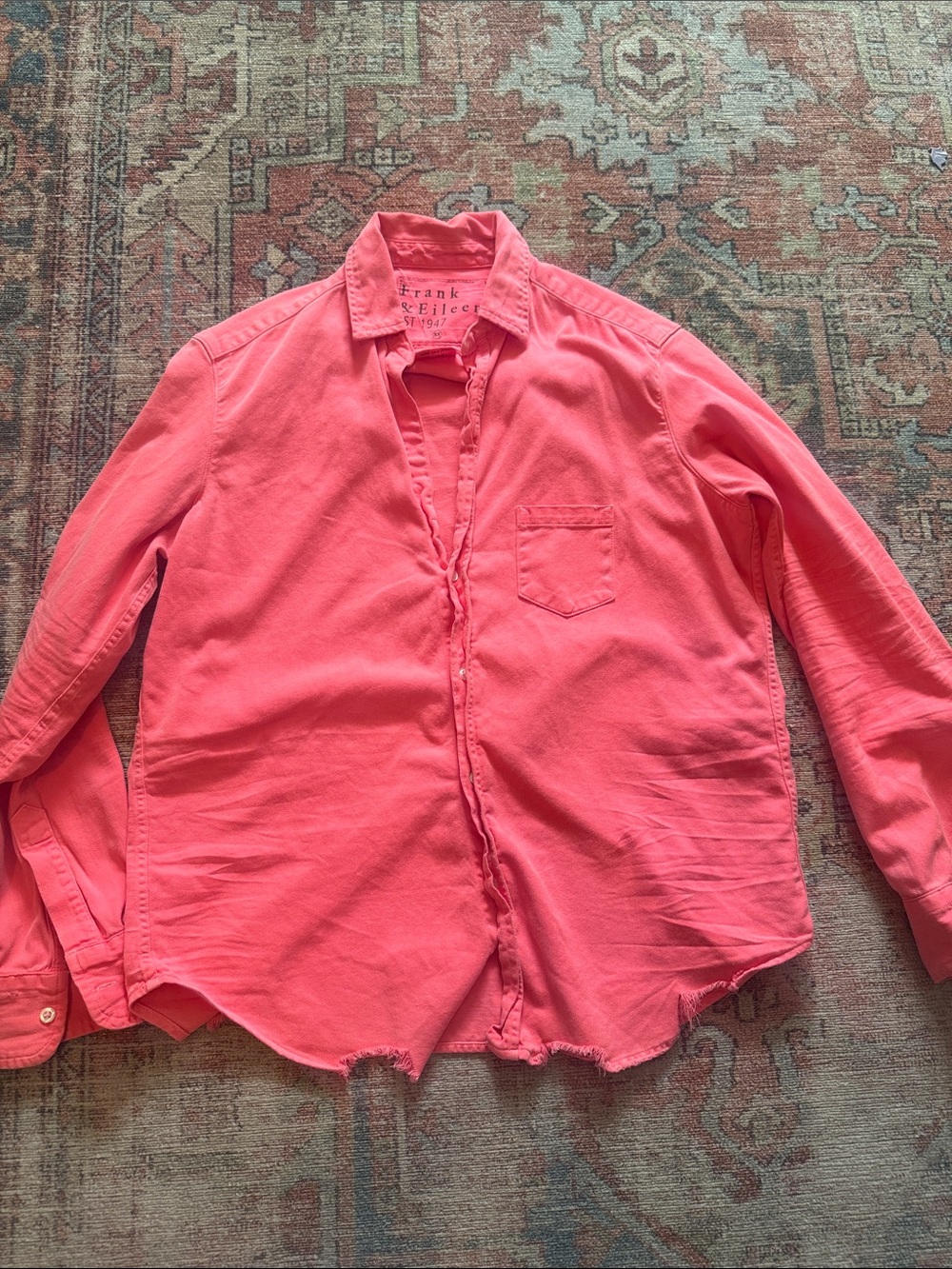 Frank & Eileen Coral Button-Down Shirt Eileen style